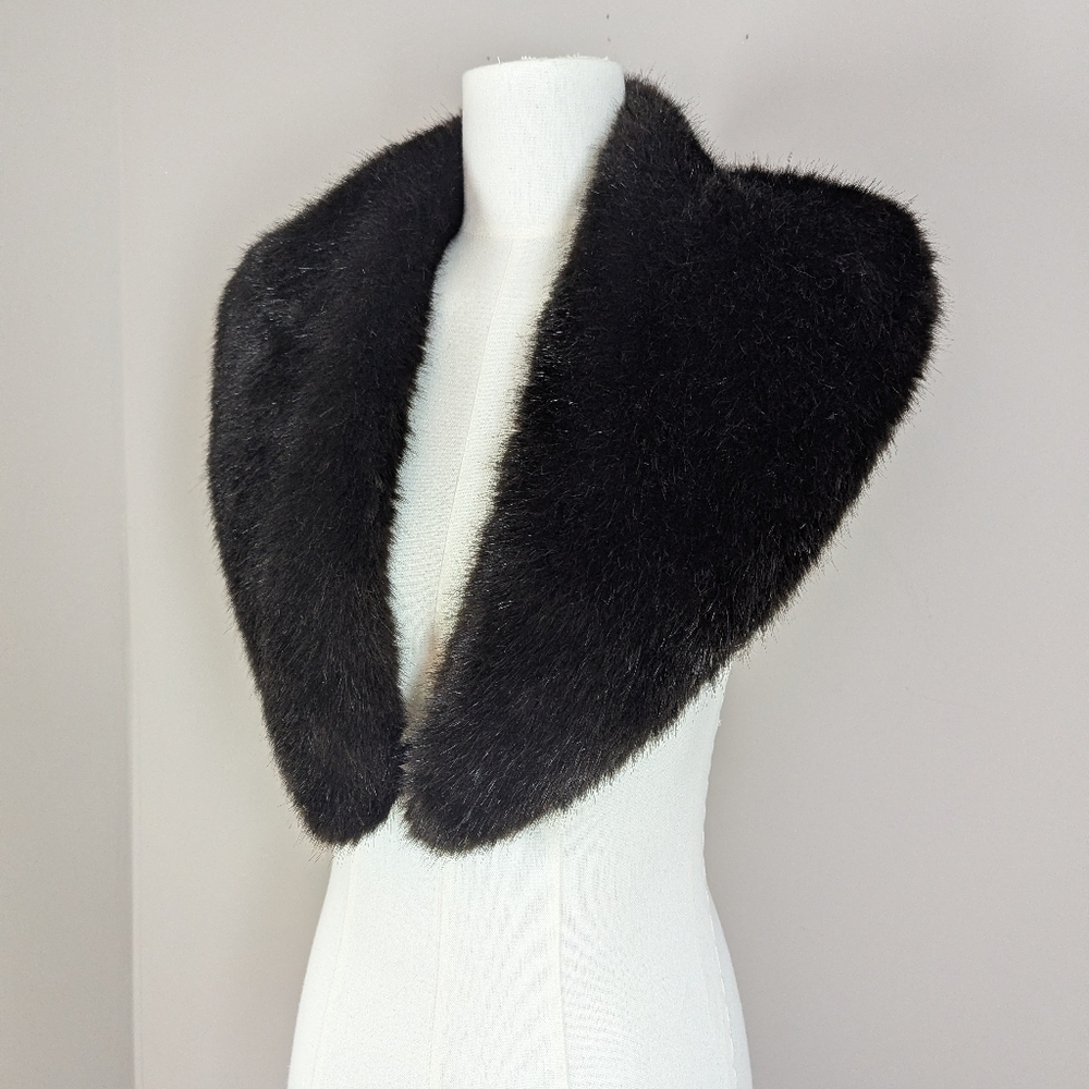 Vintage Faux Fur Shawl Collar Detachable Coat Trim Old Hollywood Winter